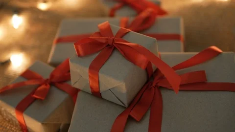 Christmas presents with lights Stock Footage 94734071