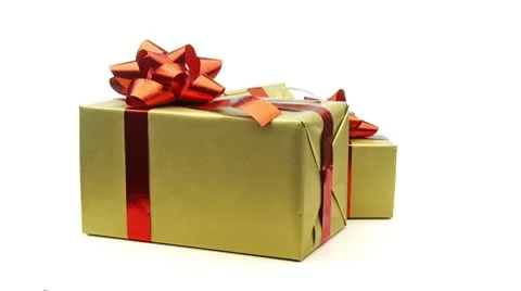 Christmas presents looping on white Stock Footage 8952683