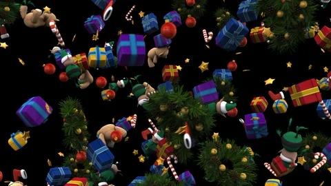 Christmas Presents Rain - Looped Stock Footage 100532533