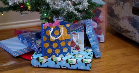 Christmas Presents Under The Tree Stock Footage 296929617
