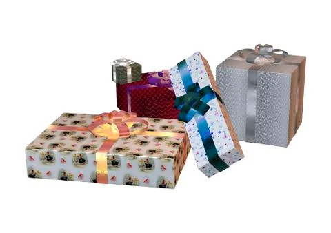 Christmas Presents on White Illustrazione stock