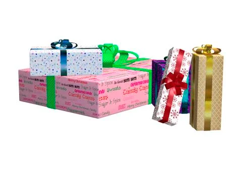 Christmas Presents on White Illustrazione stock