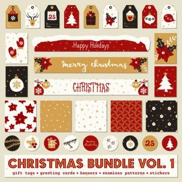 Christmas Printable Collection Stock Illustration
