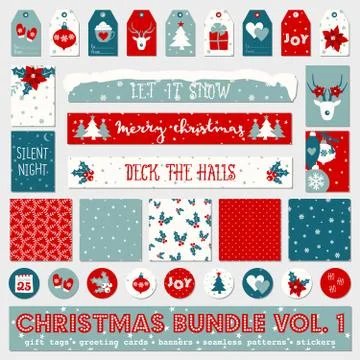 Christmas Printable Collection Stock Illustration