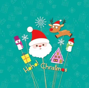 Christmas props card Stock Illustration