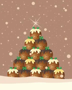 Christmas pudding background Stock Illustration