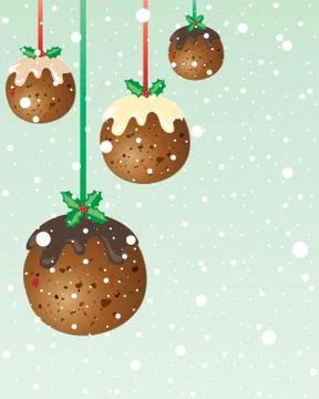 Christmas pudding baubles Stock Illustration