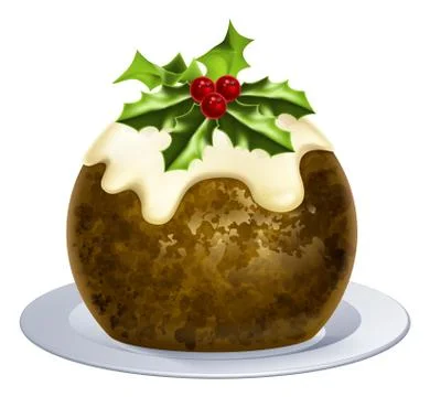 Christmas Pudding Cake Stock Illustration
