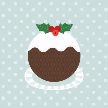 Christmas Pudding Decorative vector poster Stock Illustration