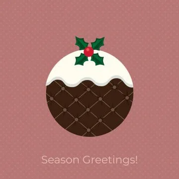 Christmas Pudding Decorative vector poster Stock Illustration