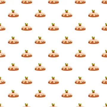 Christmas pudding pattern creating a festive holiday dessert background Illustrazione stock