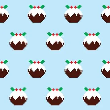 Christmas pudding seamless pattern, Christmas jumper or sweater style Stock Illustration