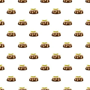 Christmas pudding seamless pattern creating festive holiday background Illustrazione stock