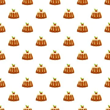 Christmas puddings creating seamless pattern background イラスト素材