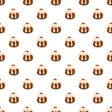 Christmas puddings repeating pattern for holiday design Stock Illustration