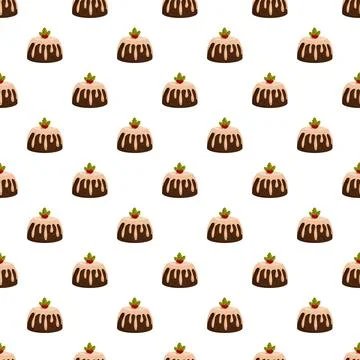 Christmas puddings seamless pattern for festive design 스톡 일러스트