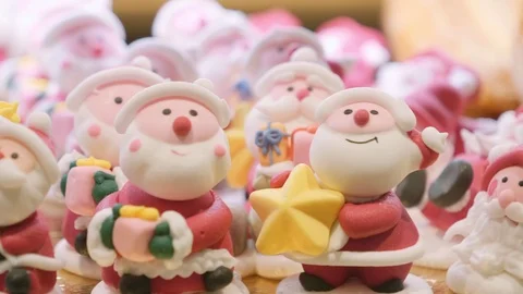 Christmas puppets of sugar paste Stock Footage 98863370