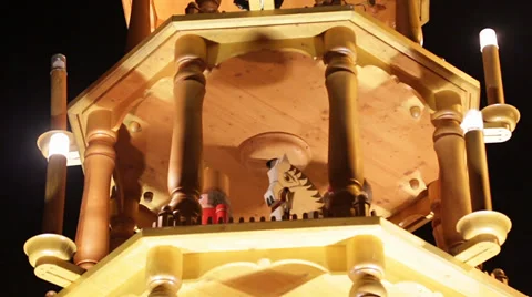 Christmas pyramide turning Stock Footage 33310553