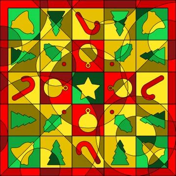 Christmas quilt Stock Illustration