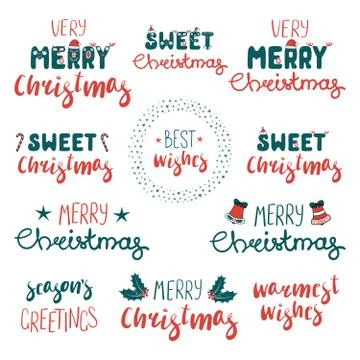 Christmas quotes set Stock Illustration