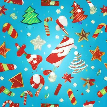 Christmas random element pattern seamless, abstract element vintage design .. Stock Illustration