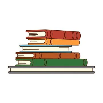 Christmas reading. Stack of books. Vector Illustrazione stock