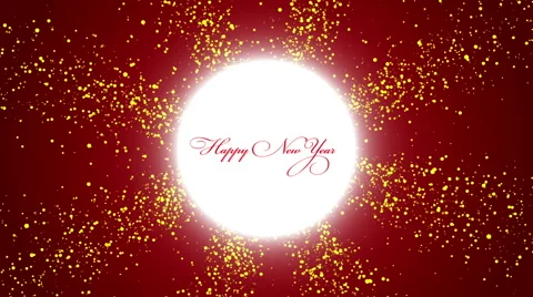 Christmas red abstract background, text happy new year, loop Stock Footage 54896587