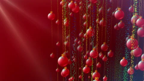 Christmas red background with balls. Stock Footage 98177585