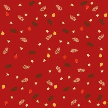 Christmas red background. Cute pattern for endless holidays. Stock-Illustration