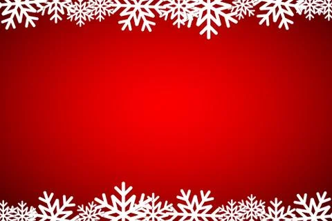 Christmas red background lined snowflakes, simple holiday card Stock Illustration