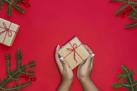 Christmas red background Stock Photos