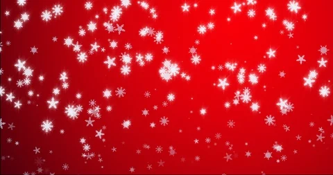 Christmas red background with snowflakes - falling snow Stock Footage 98451114