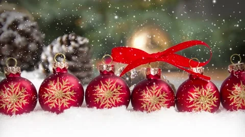Christmas Red Ball Row Stock-Footage 163531227