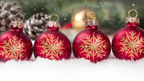 Christmas Red Ball Row Stock-Footage 164581960