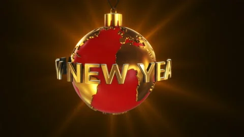 Christmas Red Blue Earth Loop Stock Footage 99311416