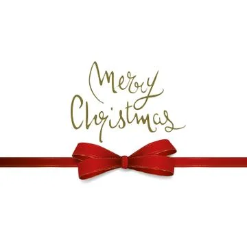 Christmas red bow Stock Illustration