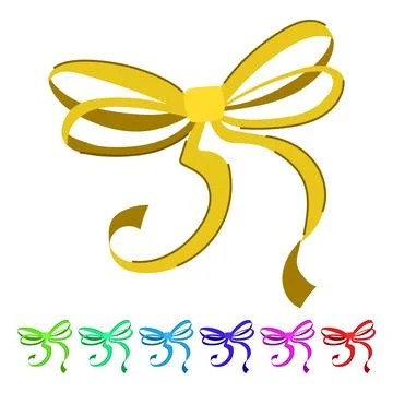 Christmas red bow ribbon vector cartoon graphic Stock Illustration