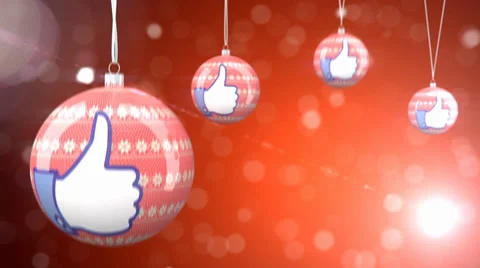 Christmas red color balls with like loop video Stock-Footage 32168648