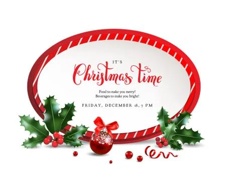 Christmas red frame Stock Illustration