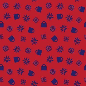Christmas Red Navy Holiday seamless pattern background Stock Illustration