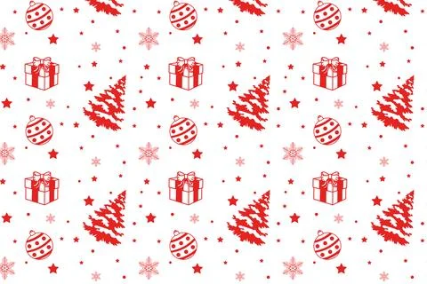 Christmas Red Seamless Pattern. Stock Illustration