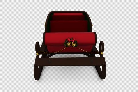 Christmas red sledge with bells Stock Illustration
