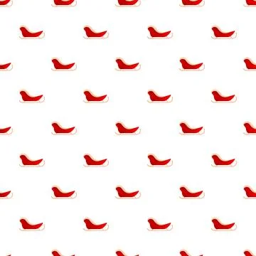Christmas red sleigh seamless pattern for winter holidays Stock Illustration