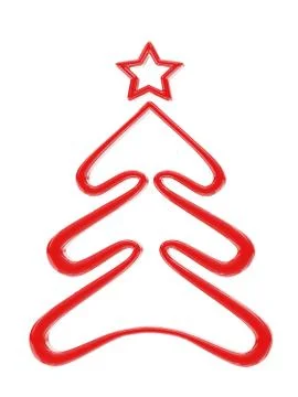 Christmas red tree Stock Illustration