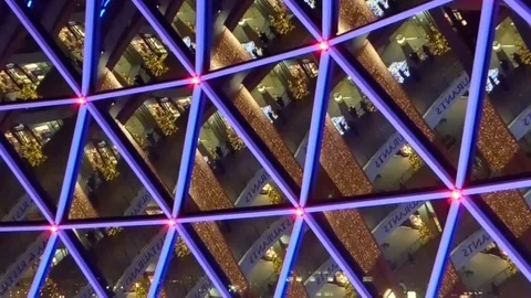 Christmas Reflection Shopping Mall 2 Stock Footage 76091637