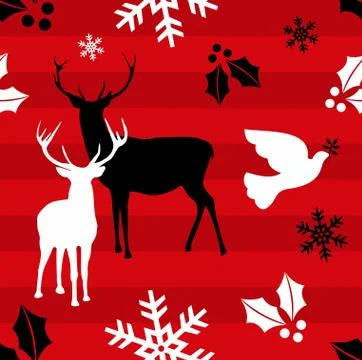 Christmas reindeer pattern background 스톡 일러스트