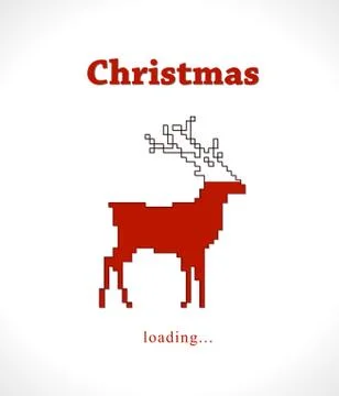 Christmas reindeer progress loading bar Illustrazione stock