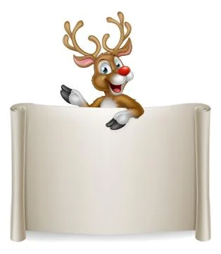 Christmas Reindeer Scroll Background Illustrazione stock