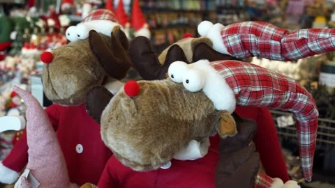 Christmas reindeer in the store Stock Footage 256287154