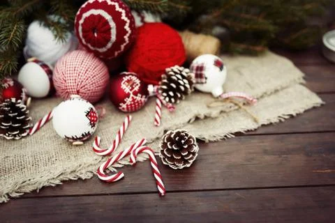 Christmas retro composition Stock Photos